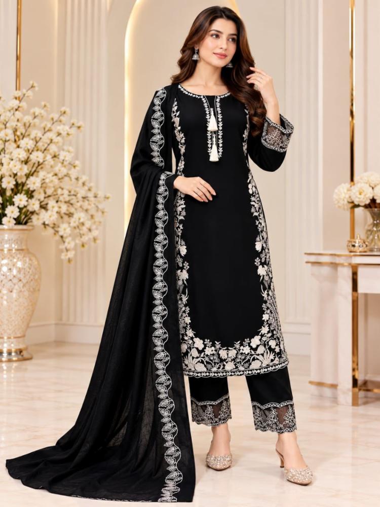 Pakistani-Inspired Premium Rayon Embroidered 3-Piece Set