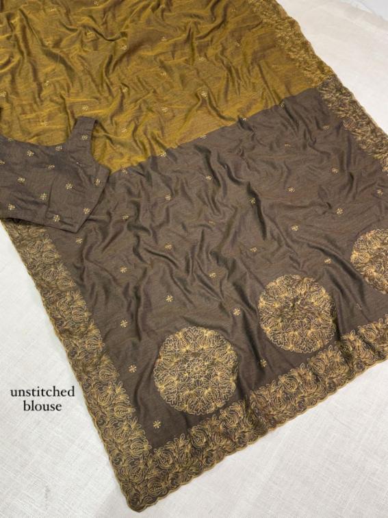 Nethra Pure Mul Cotton Saree with Contrast Embroidery and Jacquard Pallu