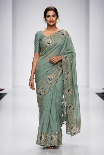 Simar Chiffon Embroidered Saree