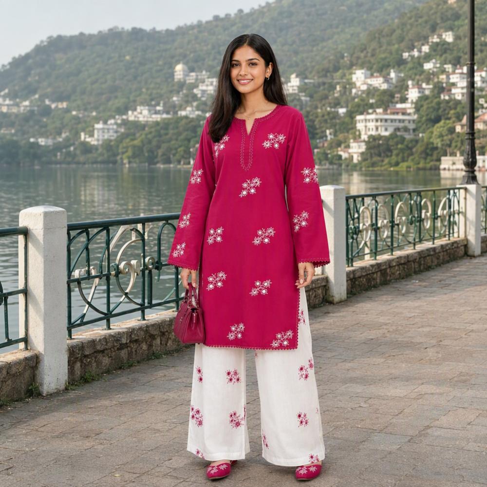 Pakistani-Inspired Heavy Rayon Embroidered Farshi Salwar Cord Set
