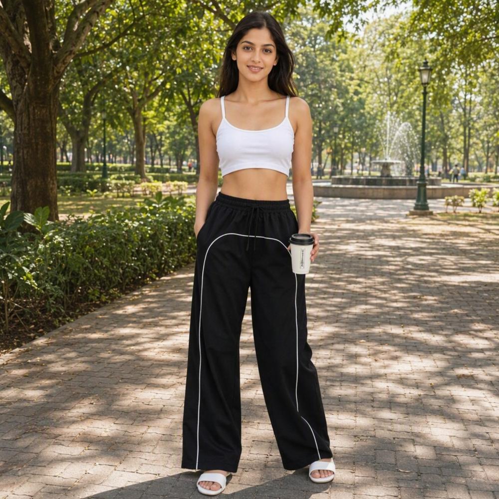 Stylish Imported NS Side Piping Gym Pants for Women