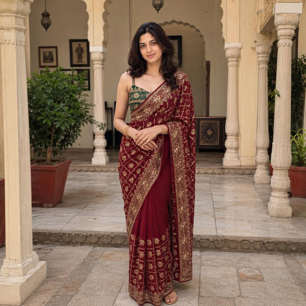 Karwa Chauth Special Premium Royal Georgette Saree