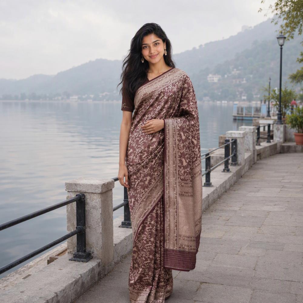 Banarasi Soft Silk Saree with Zari Work and Jacquard Weave