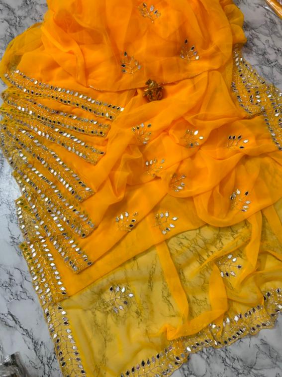 Royal Georgette Handwork Motif Saree