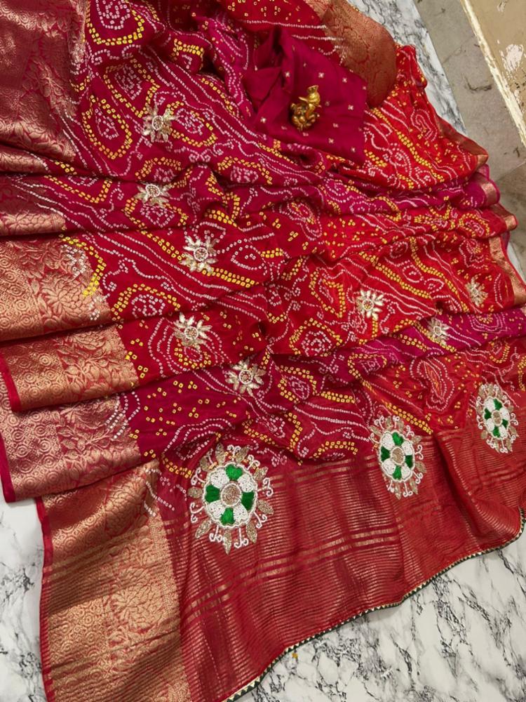Pure H.O Silk Zari Saree with Handwork Buta and Upada Silk Blouse