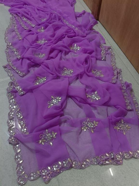 30/30 Royal Georgette Saree with Heavy Handwork