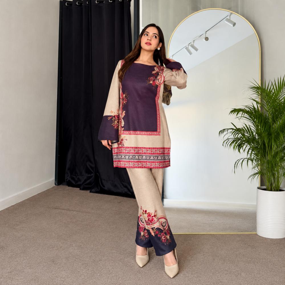 Pure Natural Crepe Digital Printed Co-Ord Set with Full Sleeve
