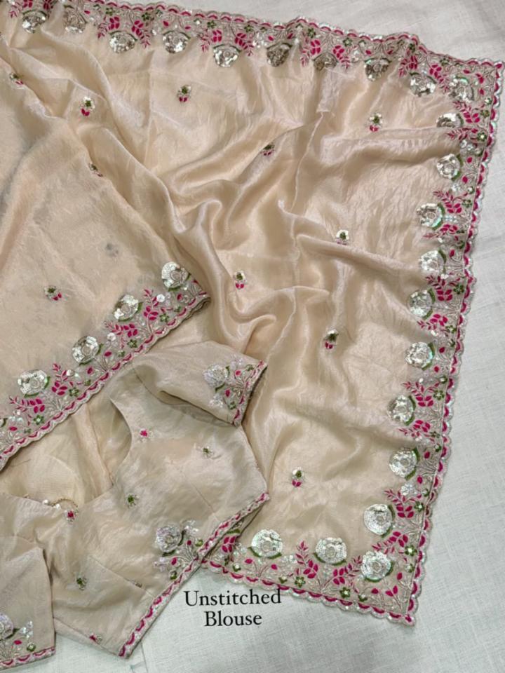 Shafali Valentino Silk Saree - Sequin & Thread Embroidered Designer Saree