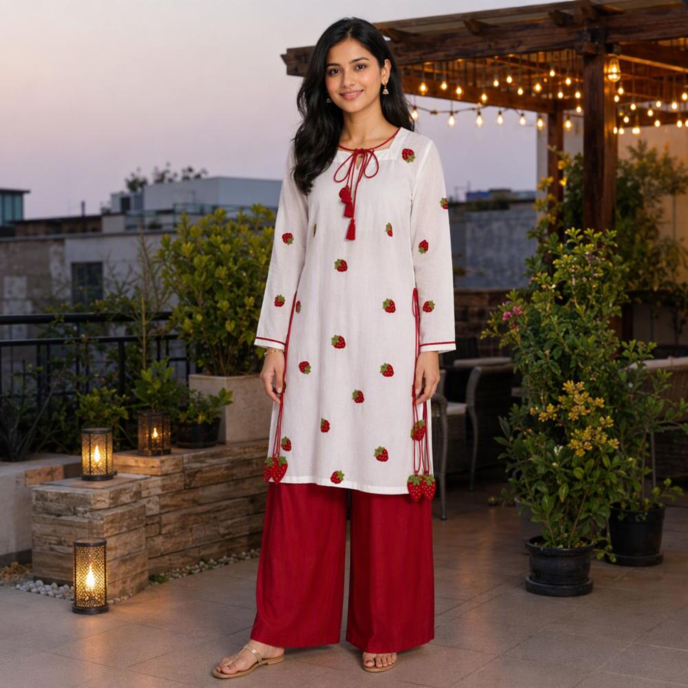 Heavy Pure Cambric Cotton Embroidered Suit Set