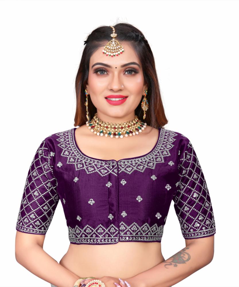NIOXI Women's Designer Embroidery Sequins Work  Readymade Blouse 