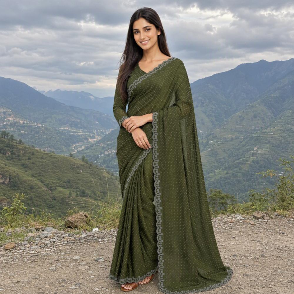 Dola Silk Siroski Diamond Saree
