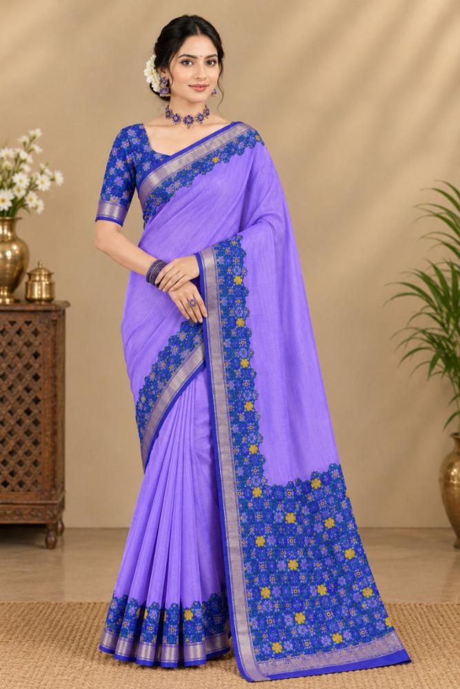 Pure Patola Silk Saree with Contrast Zari Border