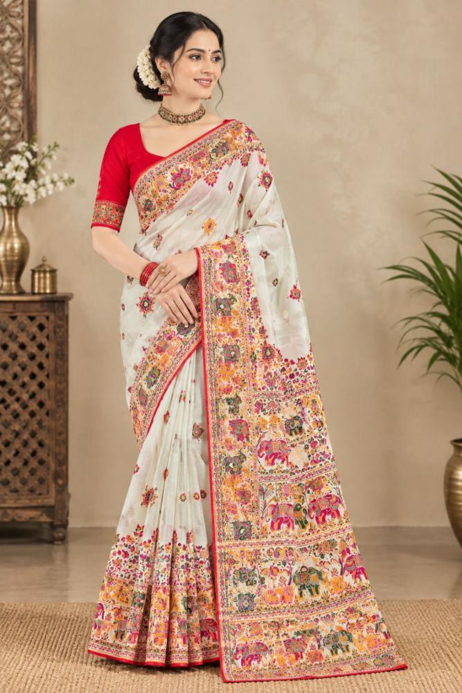 Pure Rajwadi Pashmina Silk Weaving Saree