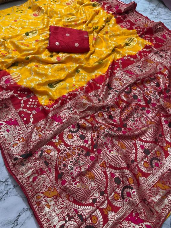 Dola Silk Zari Saree with Heavy Blouse