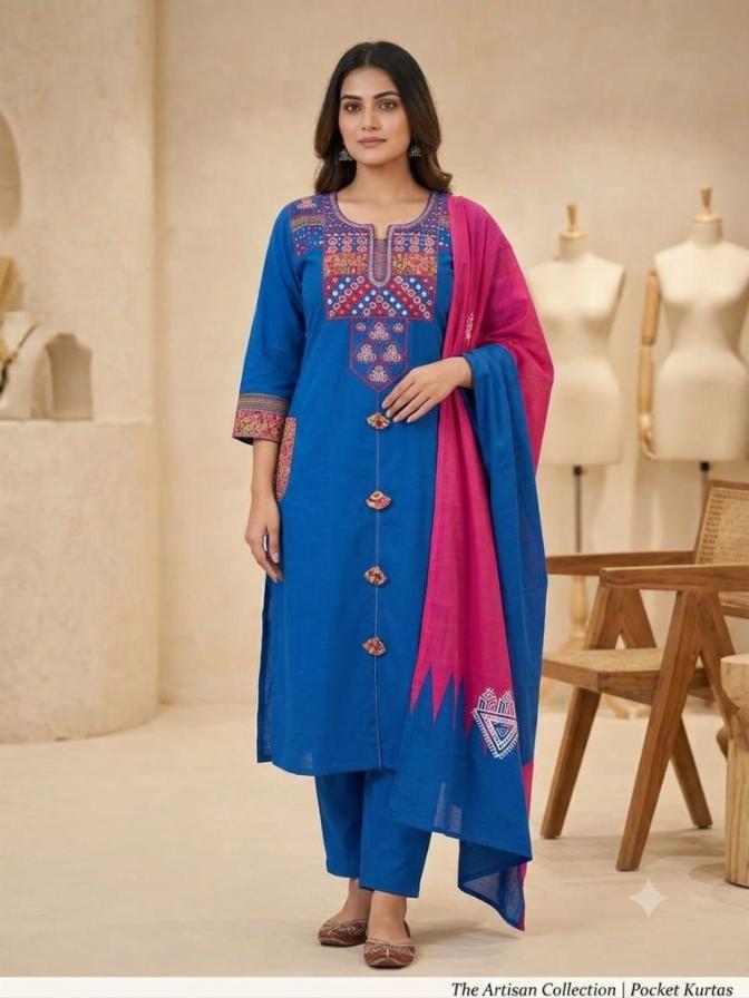 Embroidery Kurta Three Piece Suit 