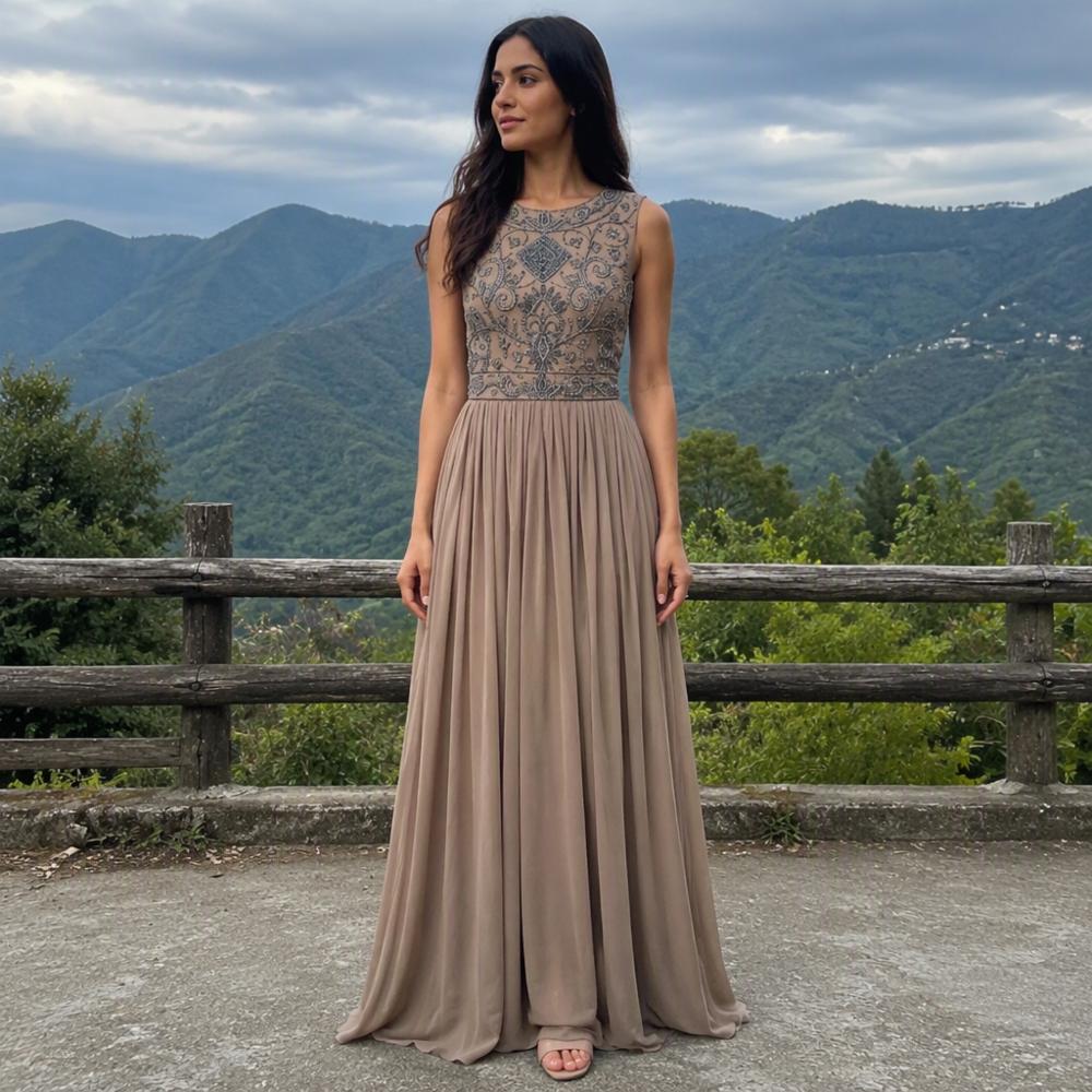 Premium Luxury Designer Georgette Dress with Full Handwork