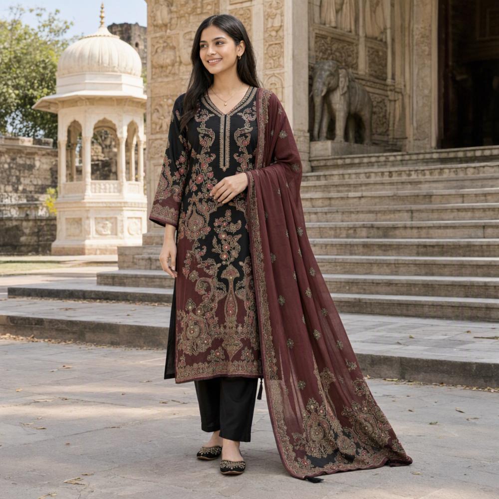 Trending Viral Pure Viscose Muslin Unstitched Suit Collection