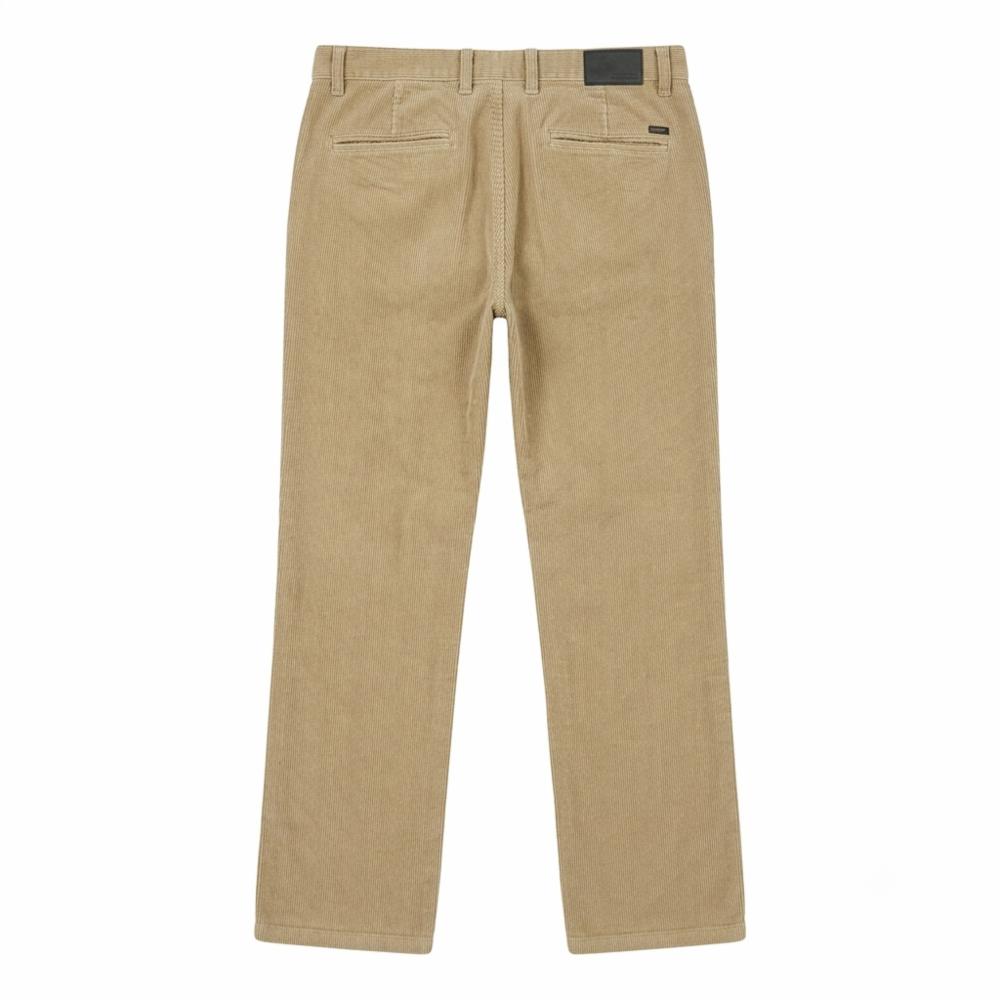 Men’s Khaki Corduroy Trousers – Classic Straight-Leg Casual Pants with Button Closure and Front & Back Pockets
