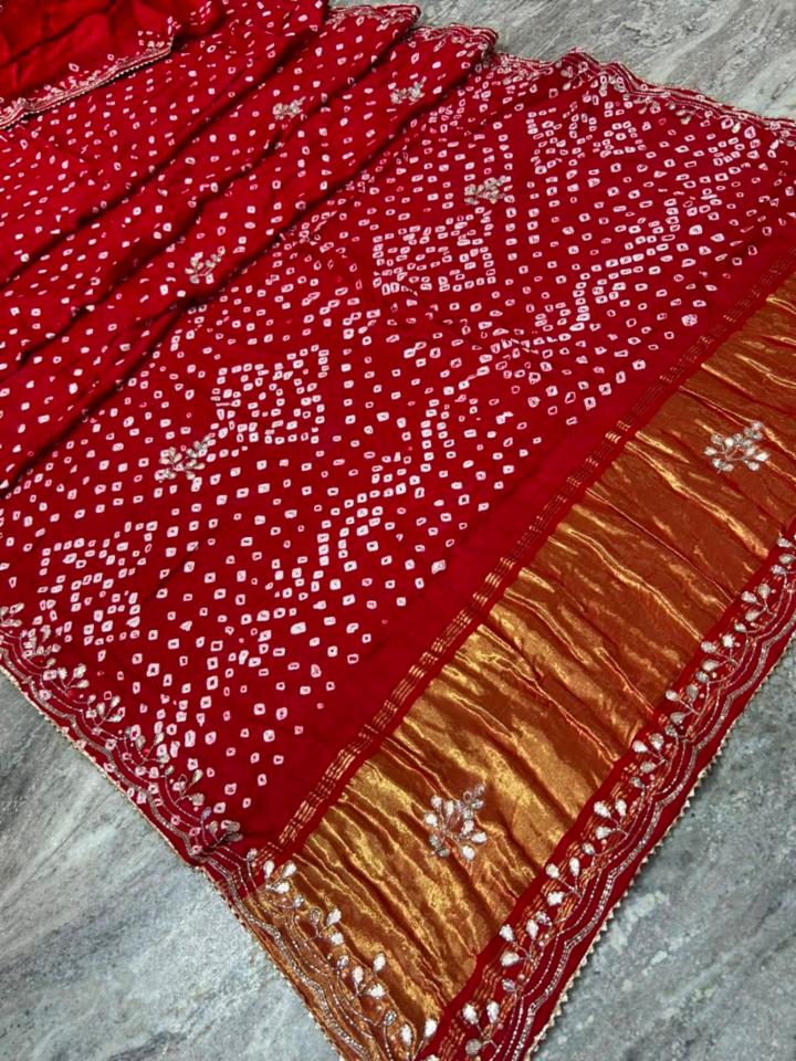 Pure Modal Gajji Silk Saree with Handwork Border