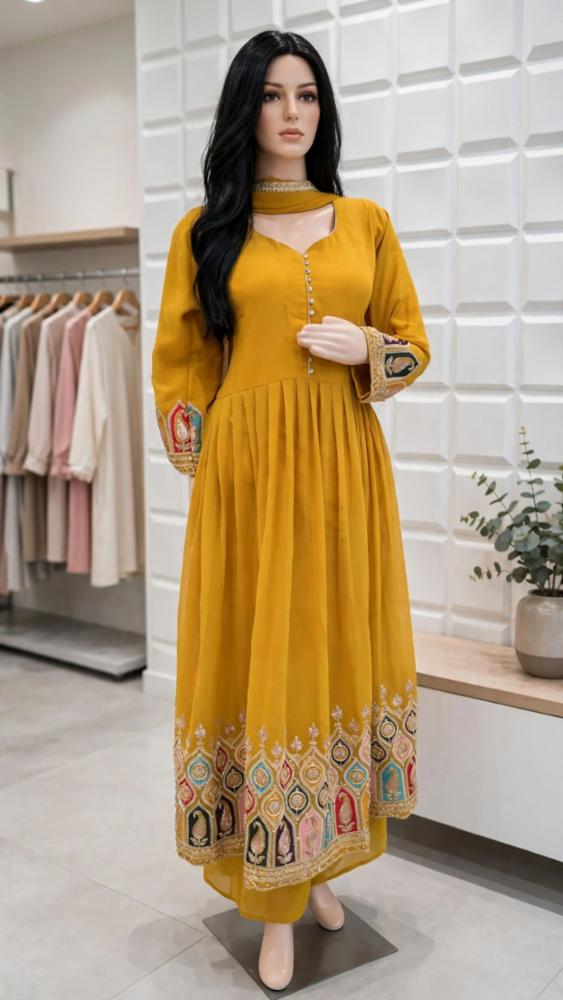 Stitched Anarkali Suit Georgette Heavy Embroidery