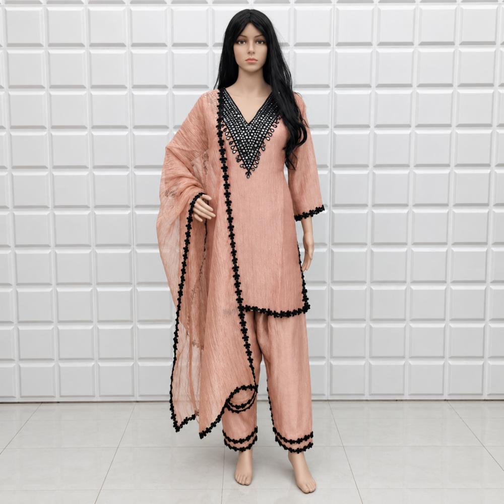 Stitched Suit with Farshi Salwar Fandu Silk Lined Shirt & Bottom