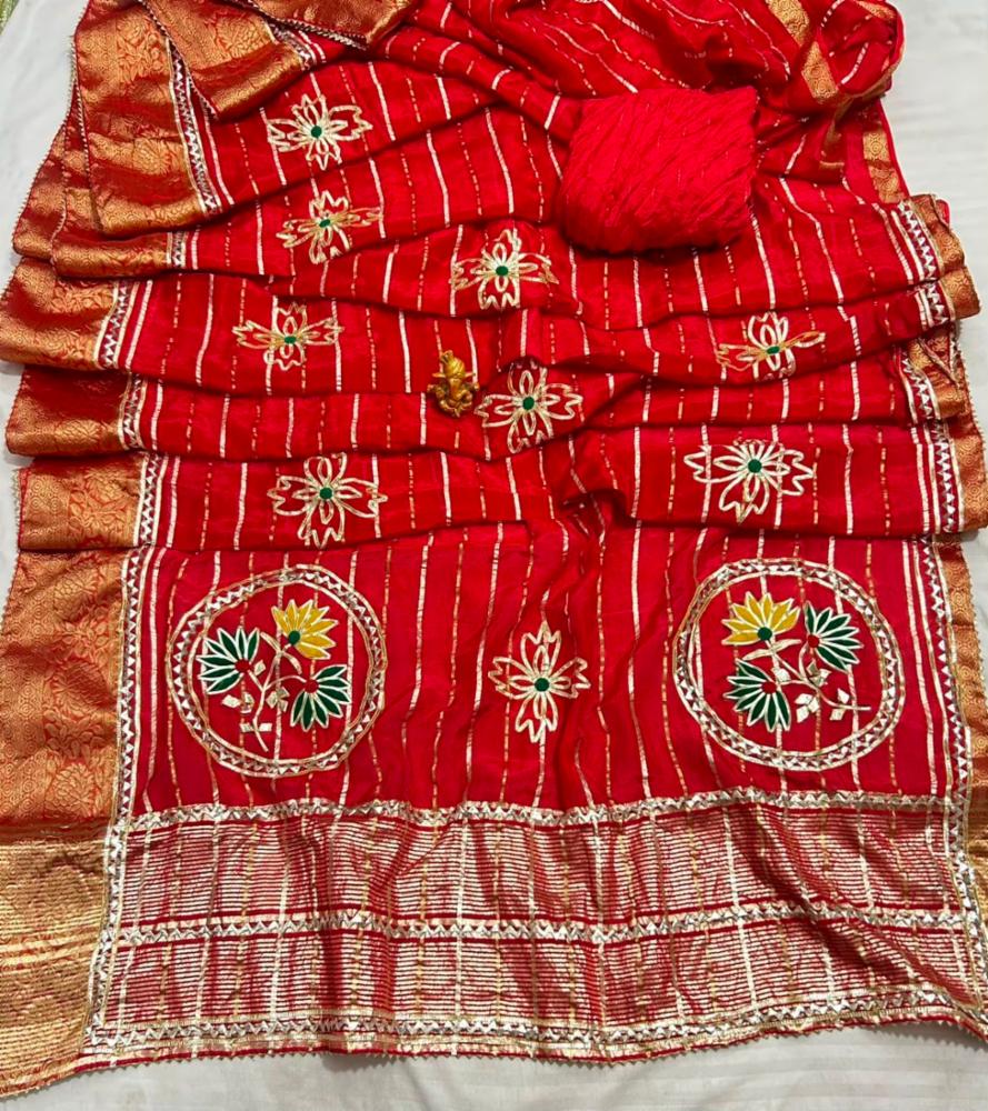 Pure Ho Silk Zari Gota Work Saree