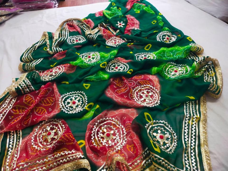 Georgette Saree with Gota Patti Work and Running Blouse!