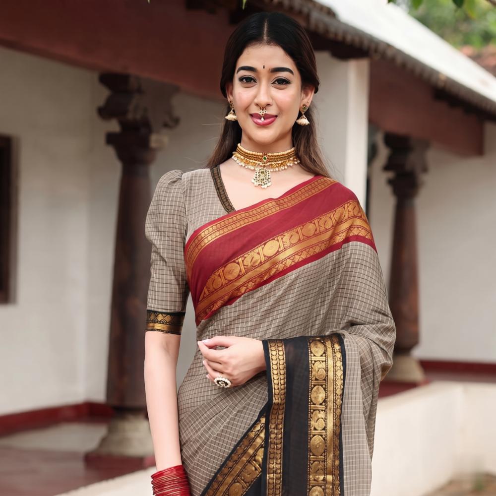 Vintage Pure Soft Silk Saree with Rich Jacquard Weaving & Designer Pallu