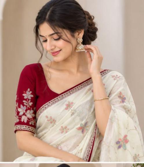 Dilruba Frandy Satin Party Wear Saree with Rainbow Sequin Work & Matching Blouse