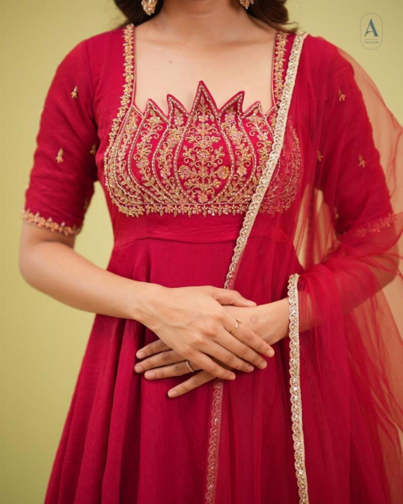 Designer Gown, Pant & Dupatta Set in Heavy Fendy Crush