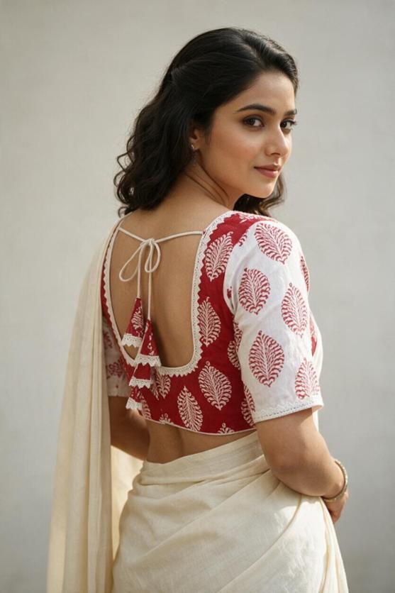 Cotton Ajrakh Printed Blouse