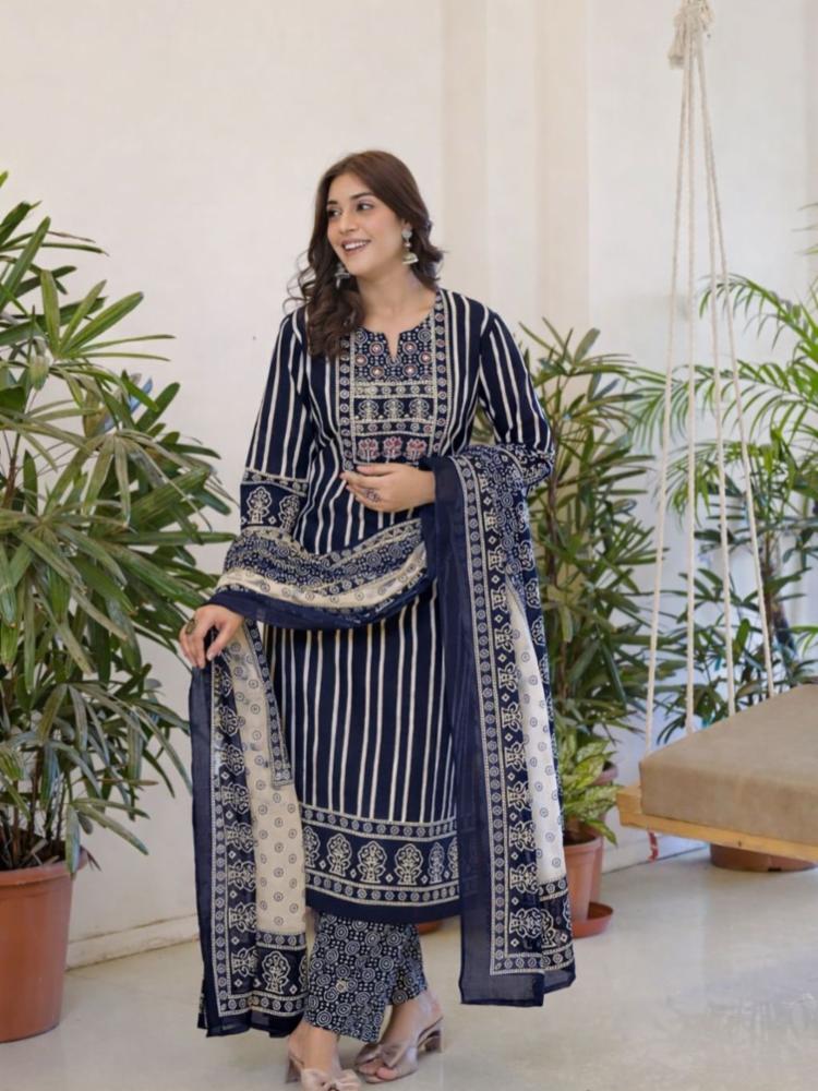 Pure Cotton Kurti with Pant and Cotton Dupatta