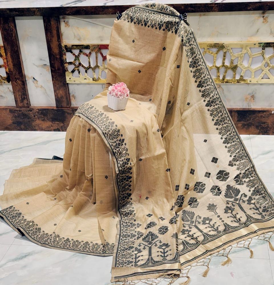 Jute Silk Saree with Blouse Piece