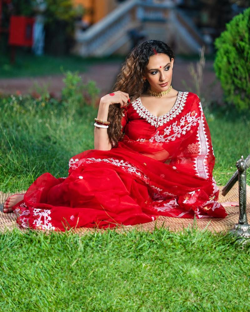 Heavy Georgette Festival Wear Saree with Embroidery and Sequence Work!