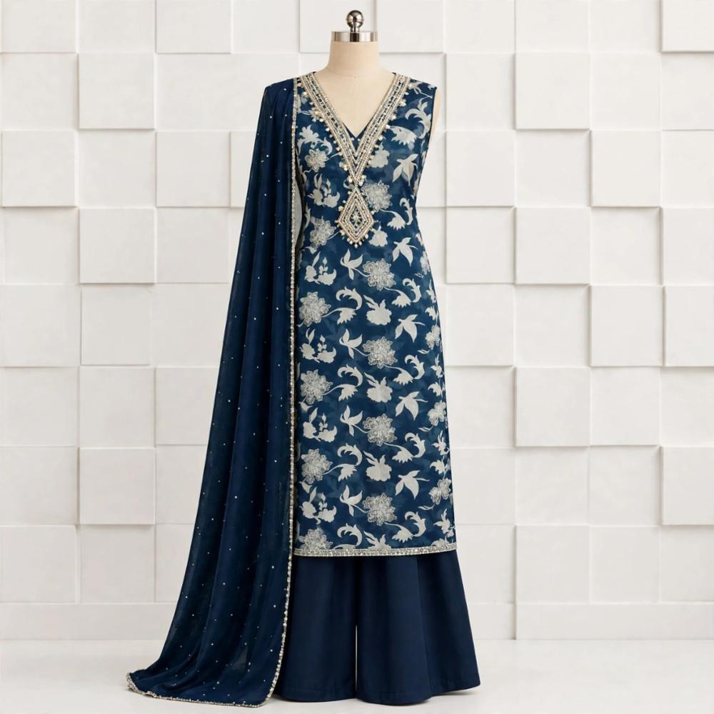 Unstitched Organza Suit