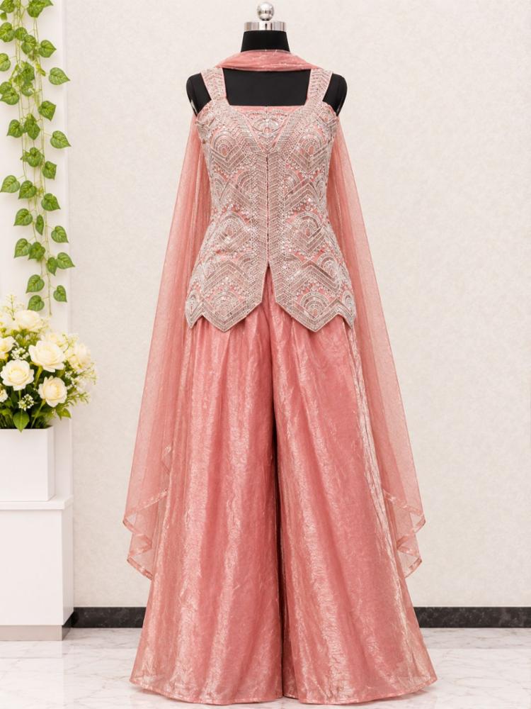 Stitched Sharara Suit with Heavy Embroidery