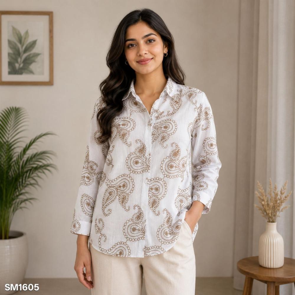 Designer Shirt Style Top Imported Fabric Free Size