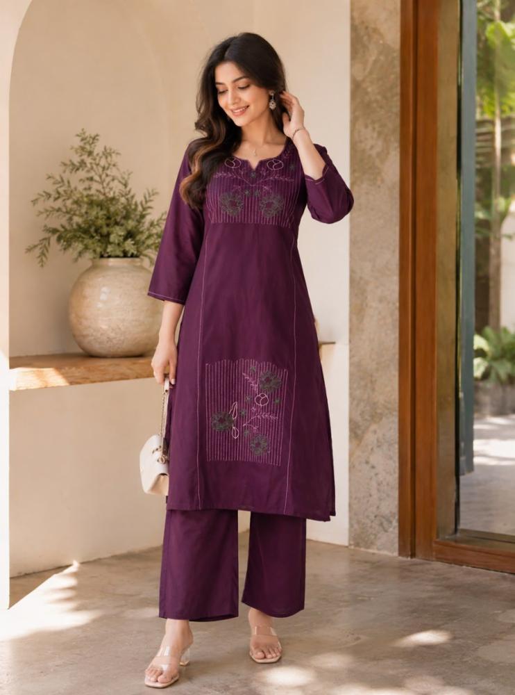 Women's Premium Dabu Cotton Kurti Palazzo Set - Elegant Embroidered Ethnic Wear