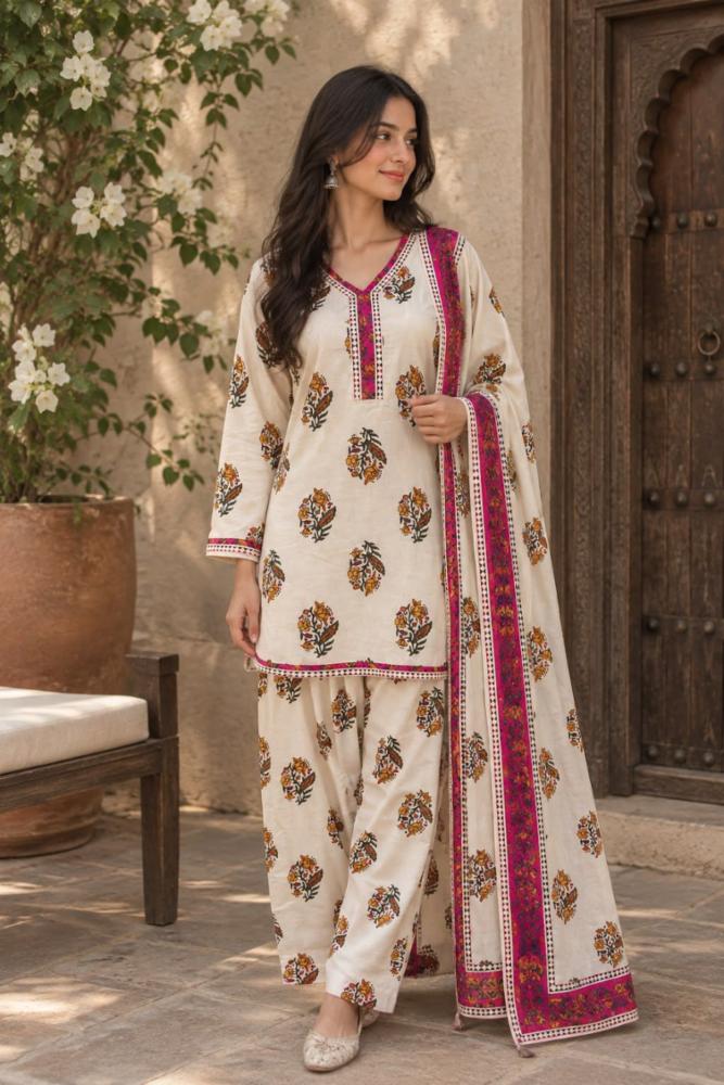 Pure Cotton Farshi Salwar Set with Printed Kurta and Cotton!