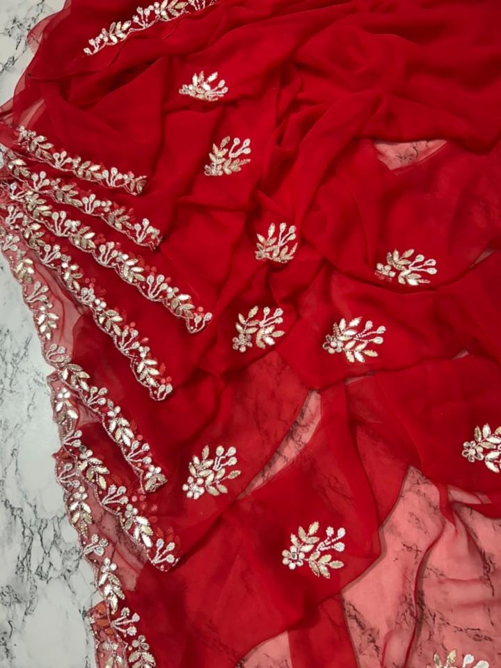 Royal Georgette Handwork Motif Saree