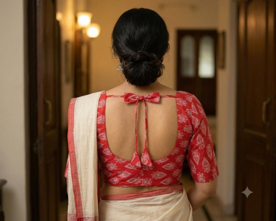 Crimson Red Saree Blouse