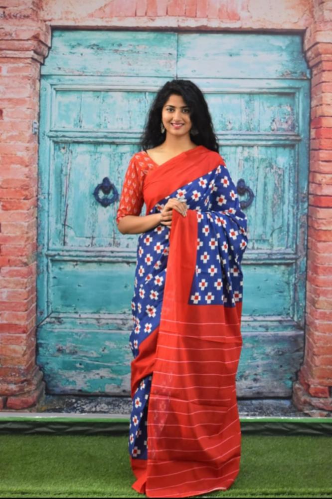 Bagru Block Print Mulmul Cotton Saree 