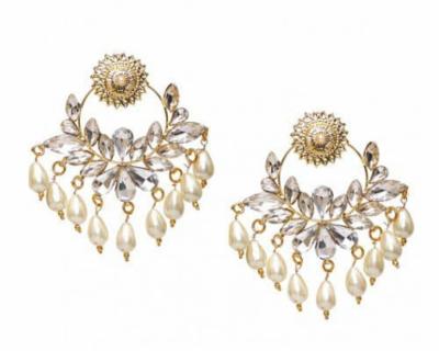 Aura Pearl Dangler Statement Earrings