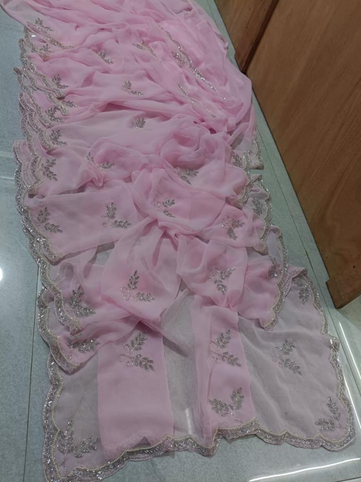 Royal Georgette Handwork Motif Saree