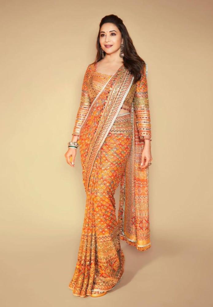 Soft Chinnon Saree with Print