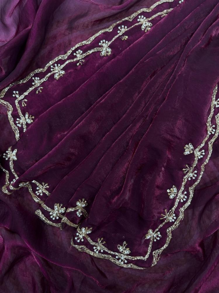 Soft Fandy Satin Handwork Wedding 