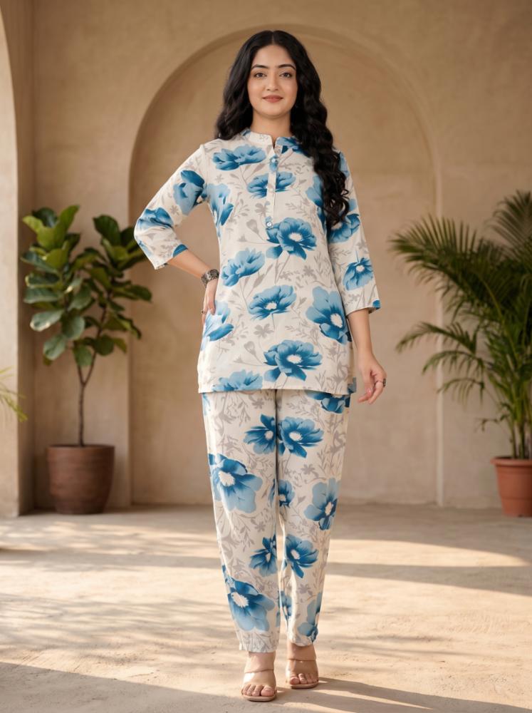 Rayon Floral Printed Co-ord Set For Women