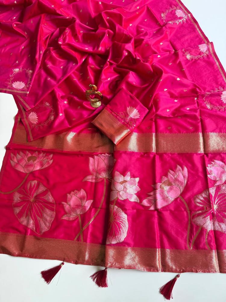 Rajkamal Pure Banarasi Silk Saree with Self-Weaving Design & Rich Zari Pallu