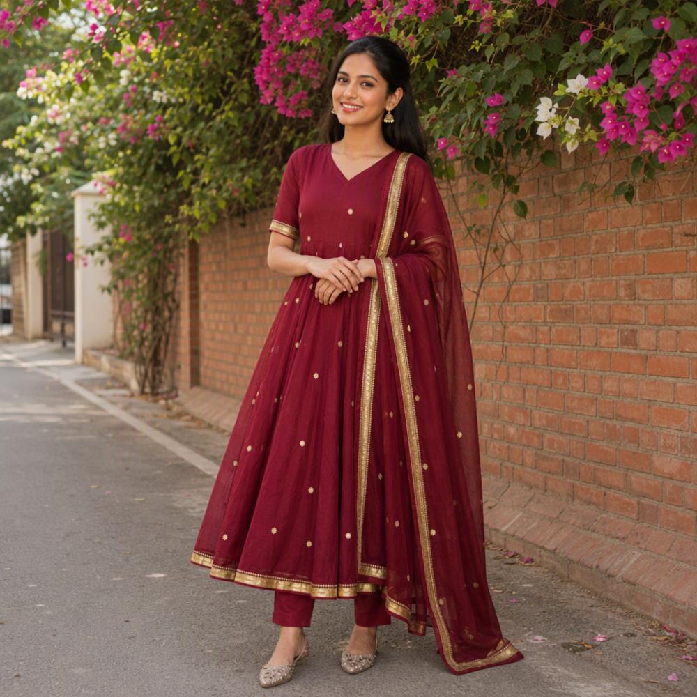 Banarasi Silk Jacquard Weaving 3-Piece Suit Set with Weaving Lace Dupatta