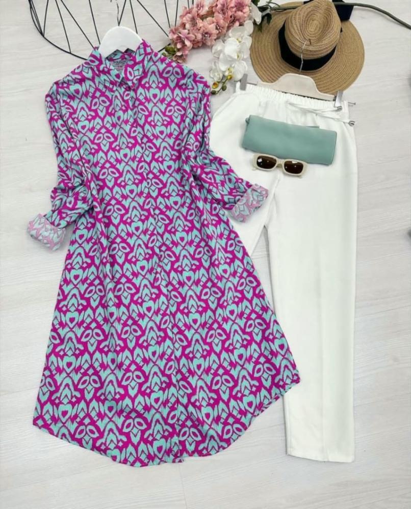 Rayon Kurti and Palazzo Set with Digital Print